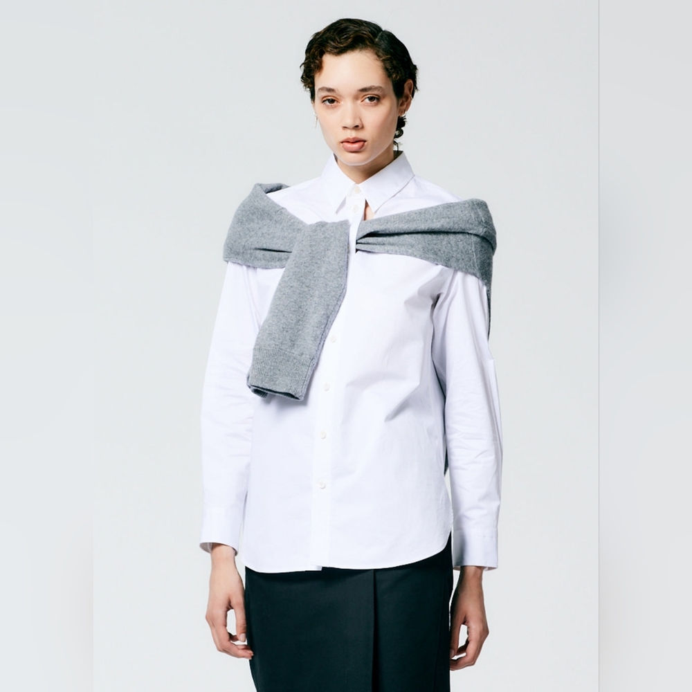 TIBI Eco Poplin Cut Out Charlie Shirt - M